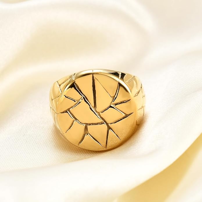 Stainless Steel Round Shape Classical Simple Plain Wedding Engagement Statement Pinky Band Signet Rings for Men Women Size 4-15