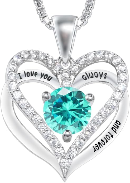 Entwined Souls Necklace - Sterling Silver Double Heart Pendant | Engraved 'I Love You Always and Forever' | Gift for Couples, Anniversary, Wedding