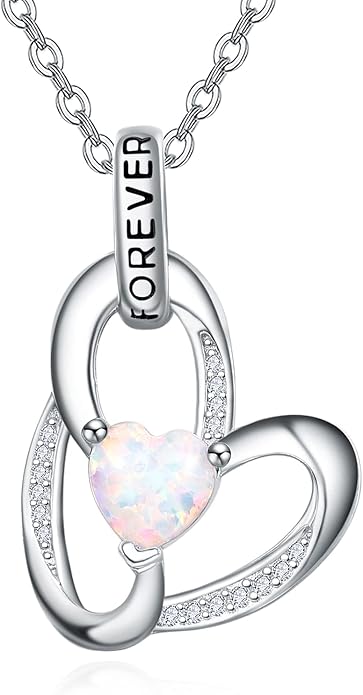 Palpitate Heart Necklaces for Women Forever Love Pendant Necklace Anniversary Valentine's Day Gifts for Lovers Wife Her Mom