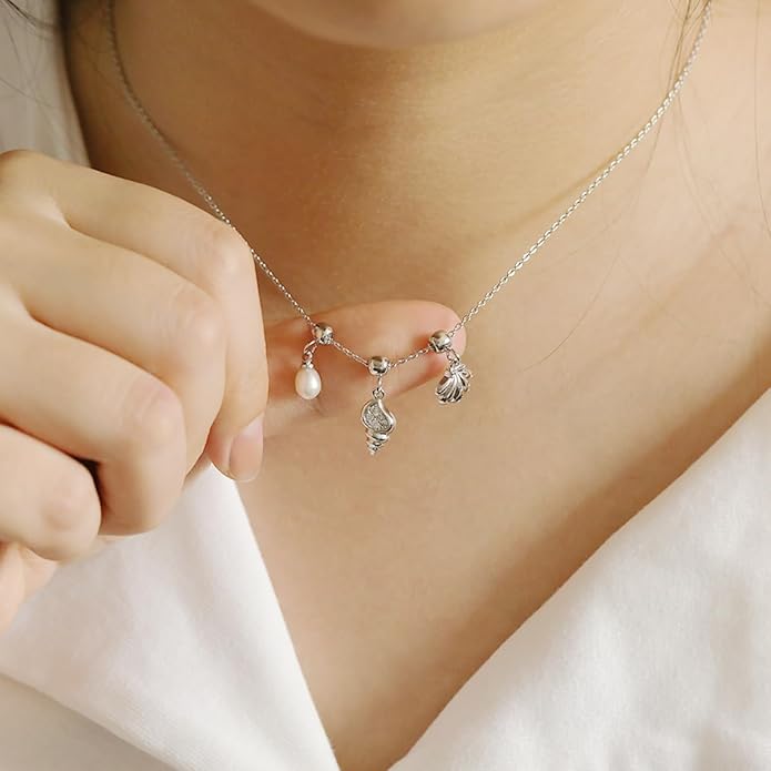 Summer Holiday Necklace,Dainty Chain, Charm Necklace For Women,Cute Cat Charm,Natural Pearls,18k Gold Plated,Choose Your Favorite Charm, Change Easily