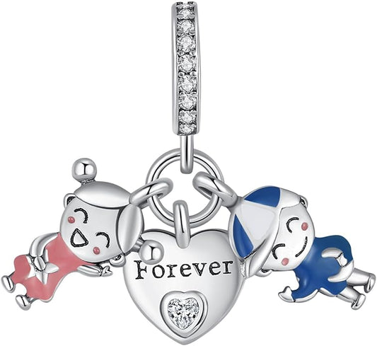 Annmors Charms for Bracelets Family Animal Safety Chains Nature Dangle for Women Bracelets & Necklace Pendant