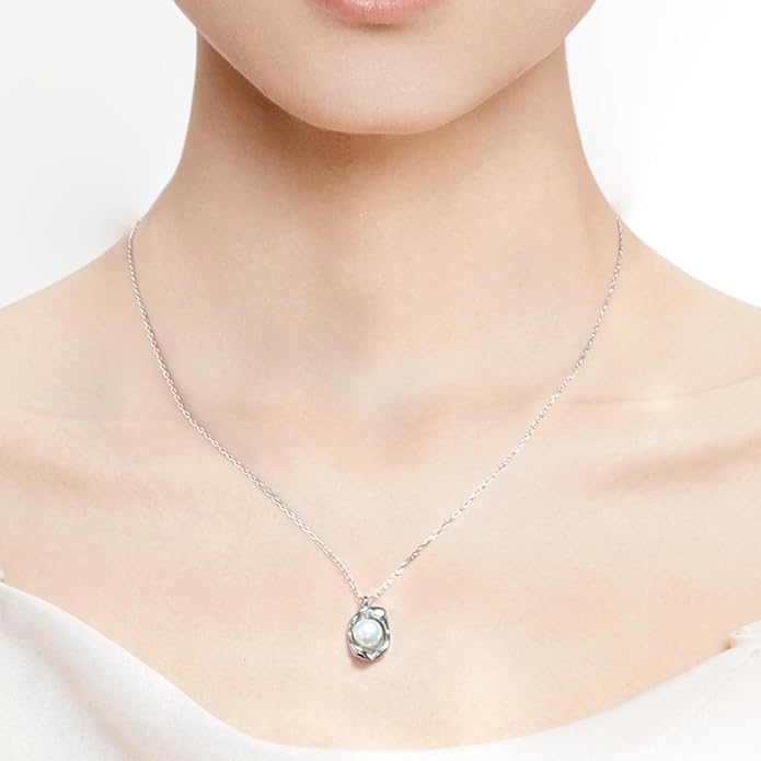 Pearl Necklaces for Women,Charm Choker Necklaces with Natural Freshwater Cultured Pearls,Dainty Pendants Necklaces Daily Wear or Fashion Gift for Women