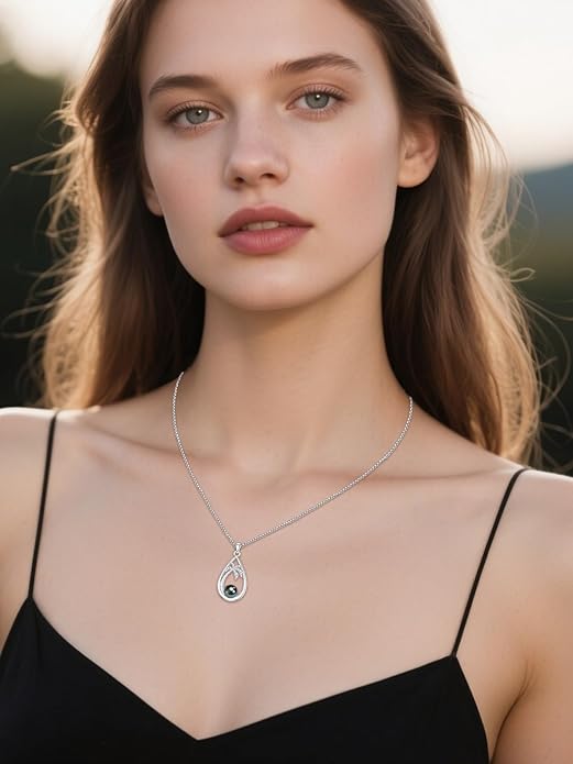 Gifts for Women Wife Mom-Tahitian Black Pearl Necklace-Wedding Birthday Anniversary Ocean Jewelry for Girlfriend Her-Mothers Day Gifts for Mom Valentines Day Christmas