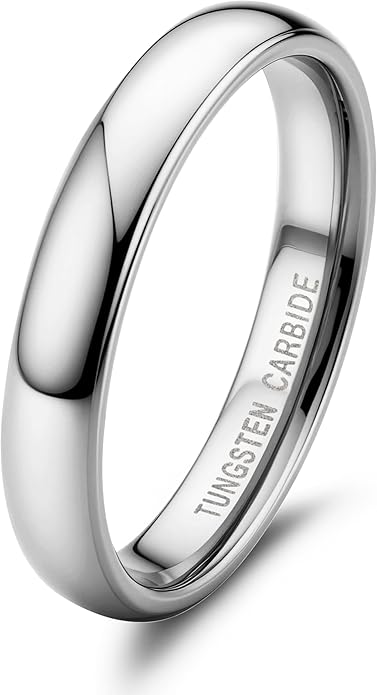 Jstyle 2mm 4mm 6mm 8mm Tungsten Rings for Men Women Hypoallergenic Wedding Band Rings Gold/Silver Domed High Polish Comfort Fit Size 6-12 Not Tarnished