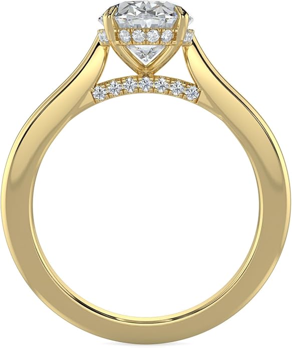 14K and 18K White Yellow and Rose Gold Lab Grown Diamond Solitaire Engagement Ring for Women, 4 Prong Rings for Wedding and Valentine Gift 1 to 2 Carat TW (Color E-F, Clarity VVS-VS)