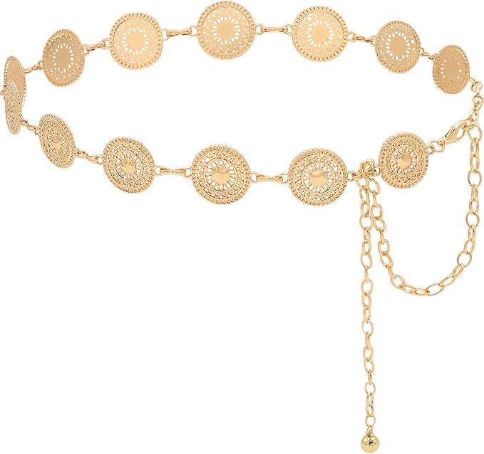 Women's Chain Belt Metal Waist Belt Chunky Belly Link Belt