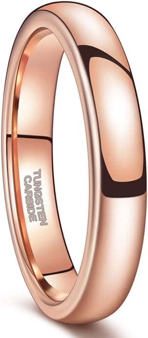 Greenpod 2mm 4mm 6mm Tungsten Wedding Bands Ring for Women Men Rose Gold/Silver/Gold/Black Polished Slim Engagement Promise Rings Comfort Fit Size 4-13
