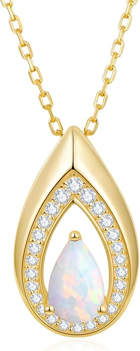 Kstyle 14K Gold Lab-Grown Moissanite/Emerald/Birthstone Pendant Necklaces for Women, Wife Girlfriend Daughter Mom Grandma Gifts, Dainty Birthday Jewelry for Her (925 Sterling Silver Base) Non Tarnish