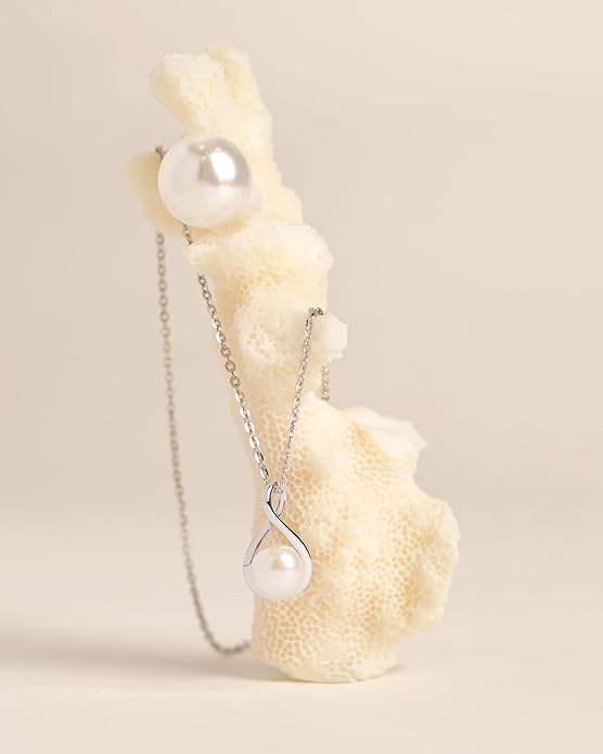 FANCIME Birthstone Necklaces for Women Fine Jewelry Sterling Silver Dainty Infinity Pendant Anniversary Birthday Christmas Gifts for Her Wife Mom Lady Daughter, Chain 16"+2" Extend