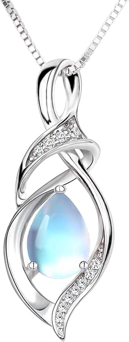 Birthstone Necklace for Women, Gemstone Sterling Silver Necklace for Girlfriend, Mom Birthday Gifts for Women, Gifts for Wife Anniversary, Christmas Gifts