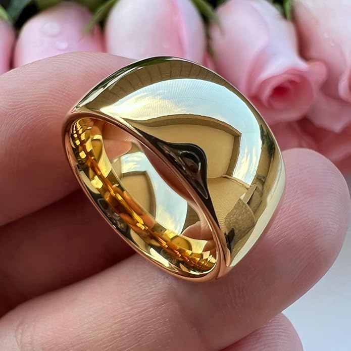 4mm 6mm 8mm 10mm Silver/Gold/White Tungsten Rings for Men Women Couple Fashion Jewelry Anniversary Engagement Wedding Bands Domed Polished I Love You Engraved Comfort Fit