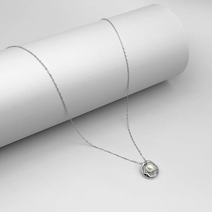 Pearl Necklaces for Women,Charm Choker Necklaces with Natural Freshwater Cultured Pearls,Dainty Pendants Necklaces Daily Wear or Fashion Gift for Women