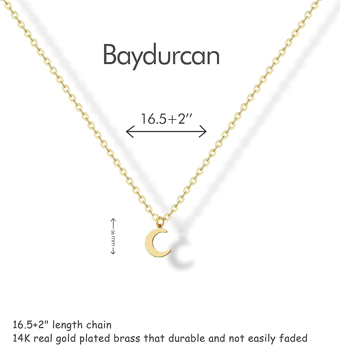 Baydurcan Dainty Gold Necklace for women - 14K Gold Plated Pendant Necklaces Gifts for Friends Sister Mother, Birthday, Christmas, Graduation, Inspirational Gifts