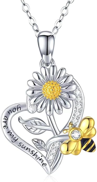 Anniversary Birthday Gifts for Women,Christmas Gifts for Women,Sunflower Necklace,18K Gold Plated You Are My Sunshine Necklace,Mothers Day Gifts for Wife,Girlfriend,Mom, Daughter,Sister