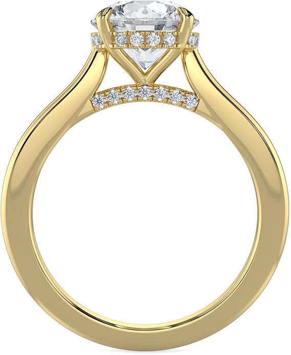 14K and 18K White Yellow and Rose Gold Lab Grown Diamond Solitaire Engagement Ring for Women, 4 Prong Rings for Wedding and Valentine Gift 1 to 2 Carat TW (Color E-F, Clarity VVS-VS)