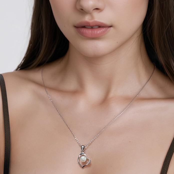 Pearl Necklaces for Women,Charm Choker Necklaces with Natural Freshwater Cultured Pearls,Dainty Pendants Necklaces Daily Wear or Fashion Gift for Women