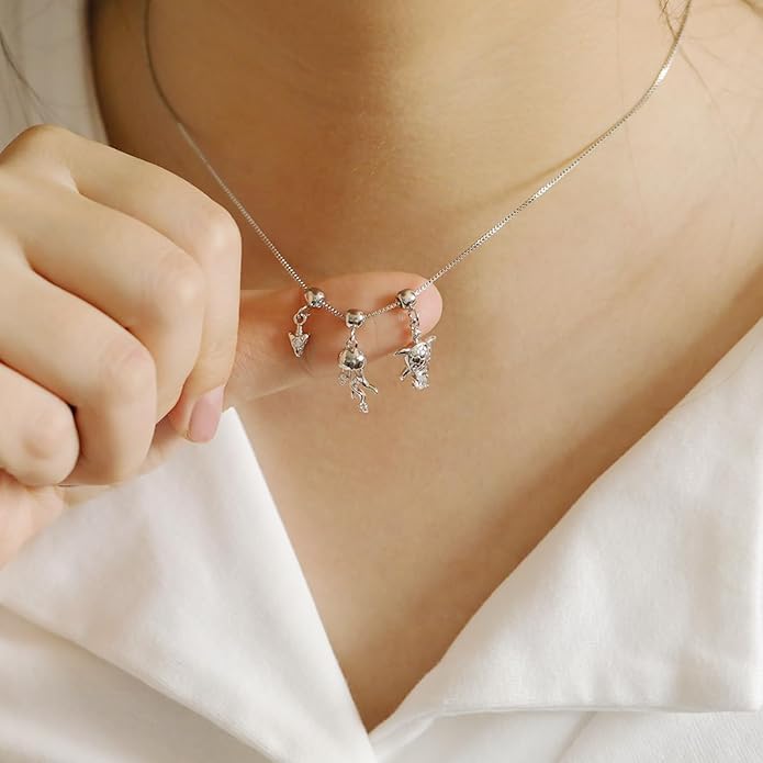 Summer Holiday Necklace,Dainty Chain, Charm Necklace For Women,Cute Cat Charm,Natural Pearls,18k Gold Plated,Choose Your Favorite Charm, Change Easily