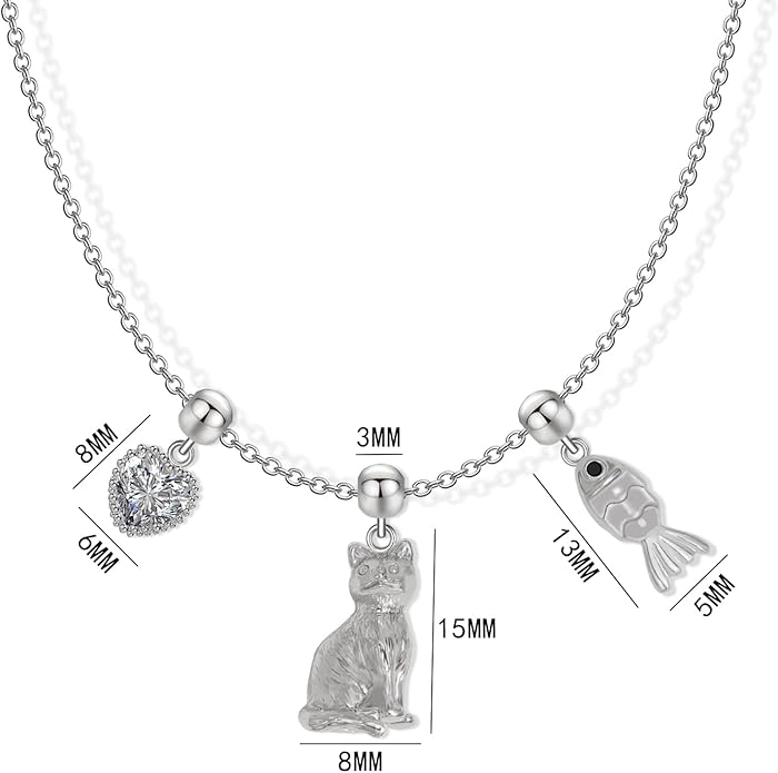 Summer Holiday Necklace,Dainty Chain, Charm Necklace For Women,Cute Cat Charm,Natural Pearls,18k Gold Plated,Choose Your Favorite Charm, Change Easily