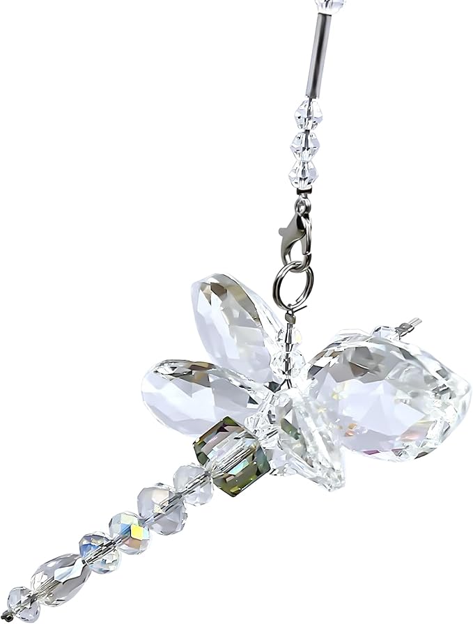 Dragonfly Gift - Crystal Dragonfly - Crystal Figurines- Car Charm - Rainbow Maker - Dragonfly Charm - Prism Suncatcher for Garden, Home, Car and Window Décor - Gifts for Mom - Gifts for Grandma