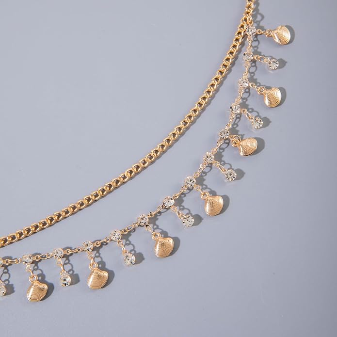 JFORYOU Waist Chain for Women Layered Belly Chain for The Waist Adjustable Waterproof Sexy Bikini Satellite Beads Chain Summer Non Tarnish Body Chain Jewelry for Women