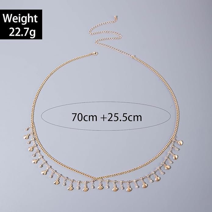 JFORYOU Waist Chain for Women Layered Belly Chain for The Waist Adjustable Waterproof Sexy Bikini Satellite Beads Chain Summer Non Tarnish Body Chain Jewelry for Women