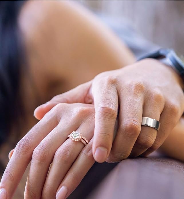 TIGRADE Titanium Rings 4MM 6MM 8MM 10MM Wedding Band in Comfort Fit Matte for Men Women Size 3-15