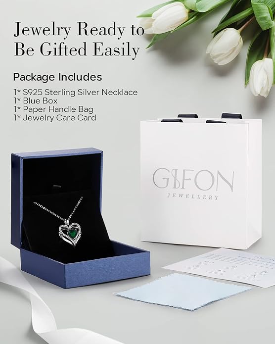 S925 Sterling Silver Necklace for Women, Wife Jewelry Rose Gold, Mom Birthday Valentines Mothers Day Gifts, Girlfriend Necklaces, Daughter Heart Jewel, Anniversary for Her