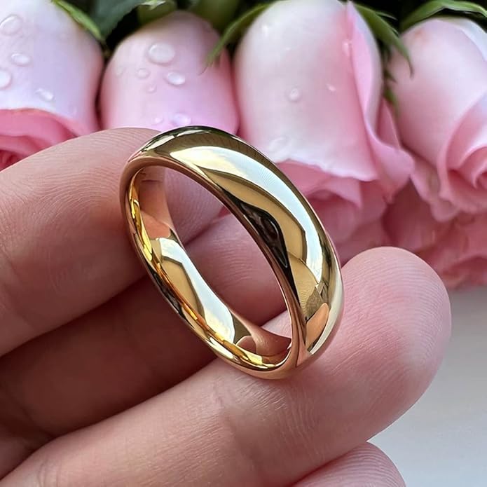 4mm 6mm 8mm 10mm Silver/Gold/White Tungsten Rings for Men Women Couple Fashion Jewelry Anniversary Engagement Wedding Bands Domed Polished I Love You Engraved Comfort Fit