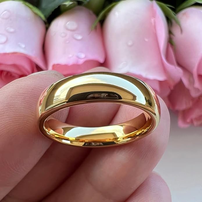 4mm 6mm 8mm 10mm Silver/Gold/White Tungsten Rings for Men Women Couple Fashion Jewelry Anniversary Engagement Wedding Bands Domed Polished I Love You Engraved Comfort Fit