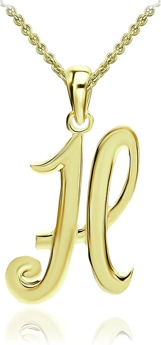 SEA OF ICE Letter Initial Necklace, Alphabet Letter Pendant Necklace, Sterling Silver, Gold, Rose Gold Necklace for Women, Elegant Initial Necklaces, Personalized Custom Women's Necklaces