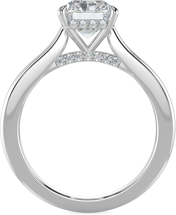 14K and 18K White Yellow and Rose Gold Lab Grown Diamond Solitaire Engagement Ring for Women, 4 Prong Rings for Wedding and Valentine Gift 1 to 2 Carat TW (Color E-F, Clarity VVS-VS)