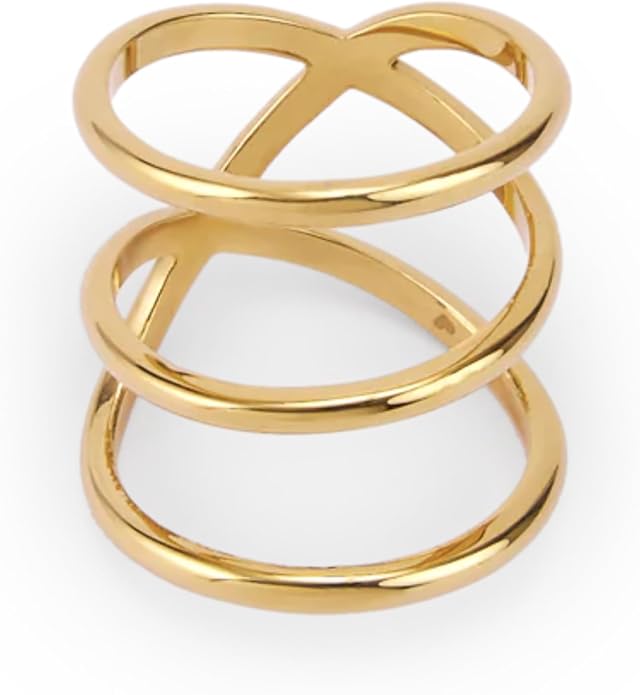 Hey Harper Gold Ring for Women - Gold Plated Stacking Waterproof & Sweatproof Jewerly Ring - Everday Non Tarnish Cute Fashion Circle Rings