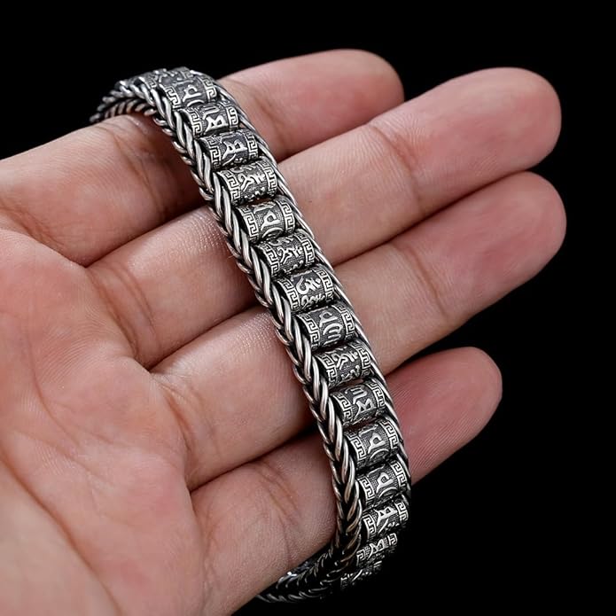 Glowave 925 Sterling Silver Feng Shui Bracelet, Fortune Protection Bangle, Simple Lucky Creative Fengshui Decor for Wealth and Happiness Amulet Bracelet for Men Women