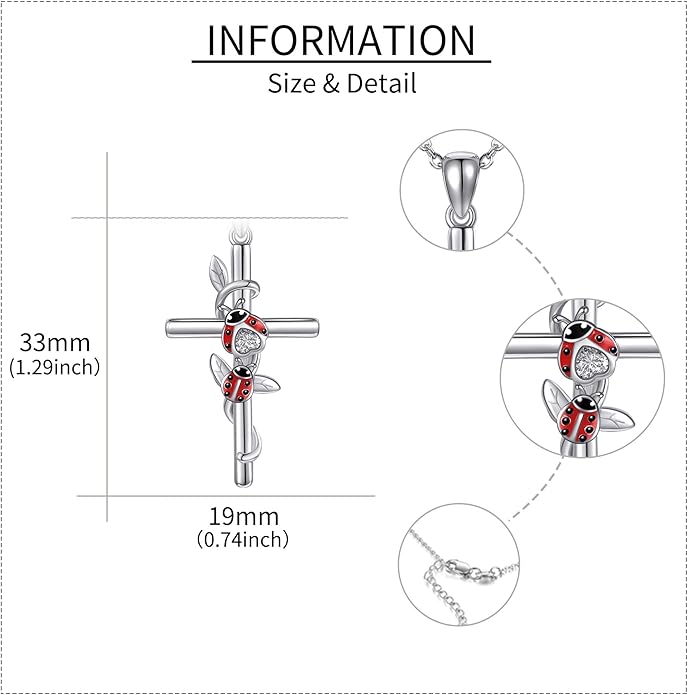 Flower Cross Necklace 925 Sterling Silver Carnation/Rose/Lily/Daisy Cross Necklace Birth Flower Jewelry for Women