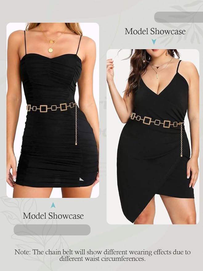 FIORETTO Chain Belts for Women Fashion Metal Waist Chain Chunky Belts for Dresses Jeans