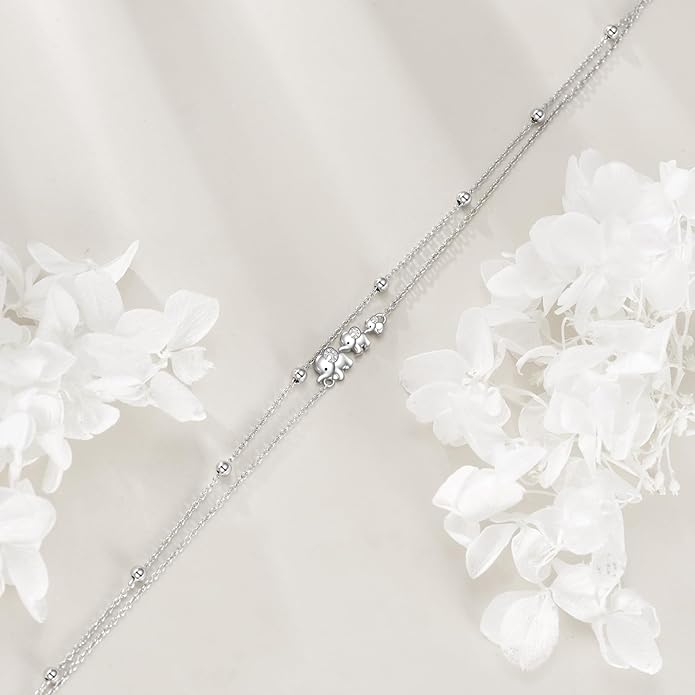 TIGER RIDER Dragonfly Anklet Sterling Silver Dragonfly Gifts Jewelry for Women with Crystal Birthday Anniversary