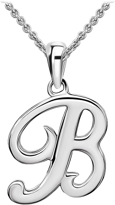 SEA OF ICE Letter Initial Necklace, Alphabet Letter Pendant Necklace, Sterling Silver, Gold, Rose Gold Necklace for Women, Elegant Initial Necklaces, Personalized Custom Women's Necklaces