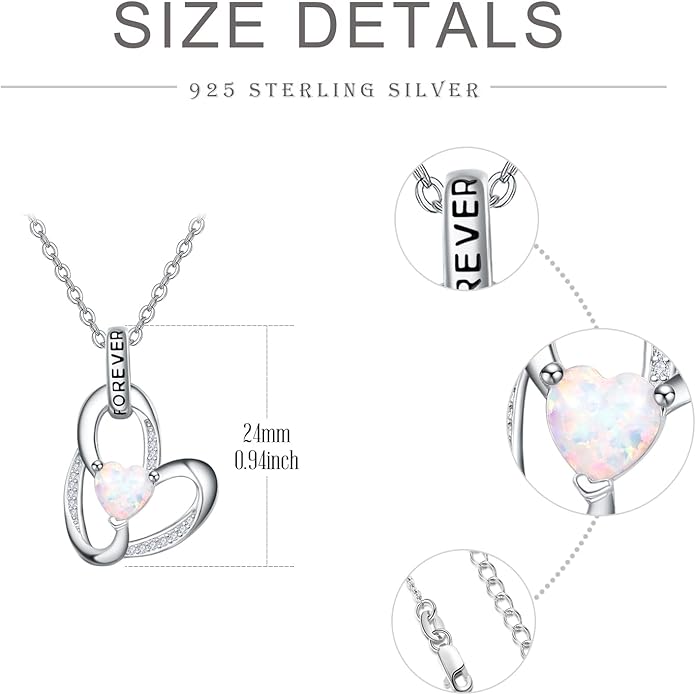 Palpitate Heart Necklaces for Women Forever Love Pendant Necklace Anniversary Valentine's Day Gifts for Lovers Wife Her Mom