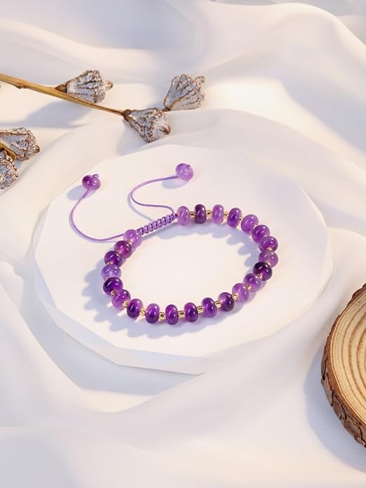 PESOENTH Healing Crystal Gemstone Colorful Beaded Bracelets for Women,Natural Chakra Stone Summer Surfer Beach Boho Bracelet jewelry Gifts for Women Ladies