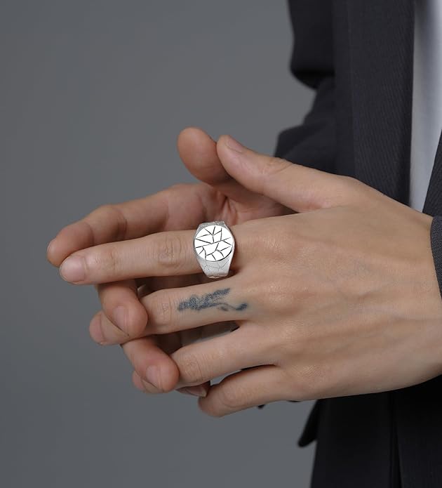 Stainless Steel Round Shape Classical Simple Plain Wedding Engagement Statement Pinky Band Signet Rings for Men Women Size 4-15