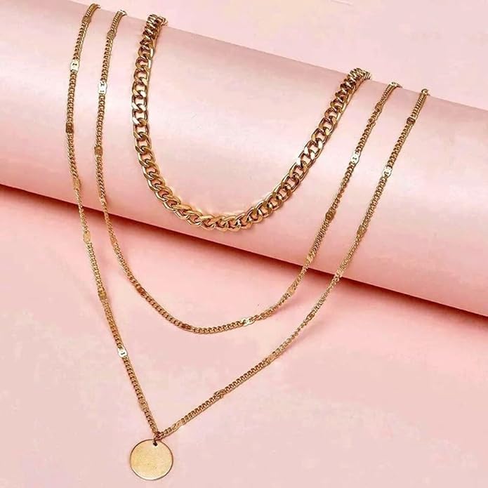 ASCOMY Layered Necklaces for Women Dainty Gold Necklace 14K Gold Plated Herringbone Necklace for Women Pearl Cross Necklace Paperclip Cuban Figaro Rope Satellite Chain Gold Choker Trendy Jewelry Gift