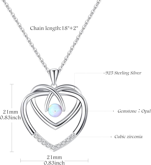 Palpitate Heart Necklaces for Women Forever Love Pendant Necklace Anniversary Valentine's Day Gifts for Lovers Wife Her Mom