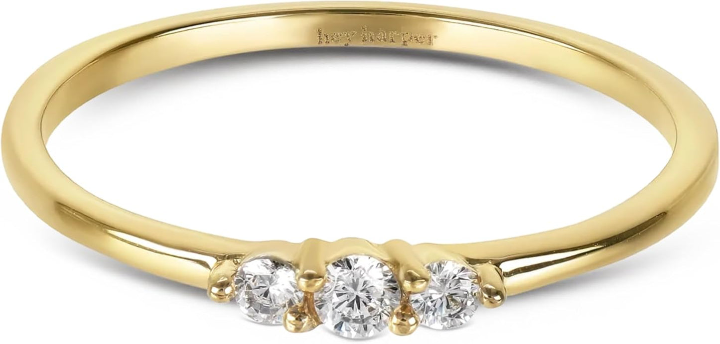 Hey Harper Gold Ring for Women - Gold Plated Stacking Waterproof & Sweatproof Jewerly Ring - Everday Non Tarnish Cute Fashion Circle Rings