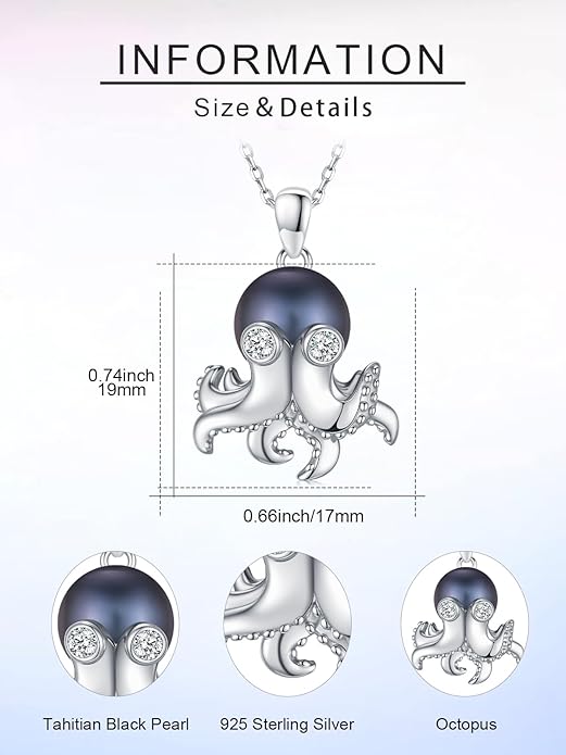 Gifts for Women Wife Mom-Tahitian Black Pearl Necklace-Wedding Birthday Anniversary Ocean Jewelry for Girlfriend Her-Mothers Day Gifts for Mom Valentines Day Christmas