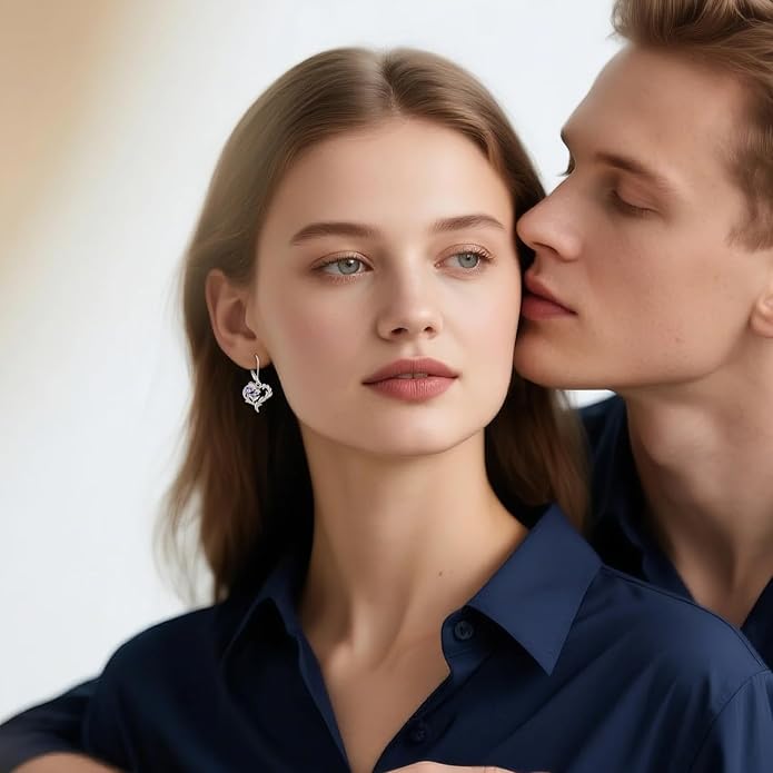 Scottish Thistle/Sunflower/Violet/Daffodil/Orchid Earrings Sterling Silver Flower Dangle Dangling Drop Boho Earrings Jewelry Gifts for Women