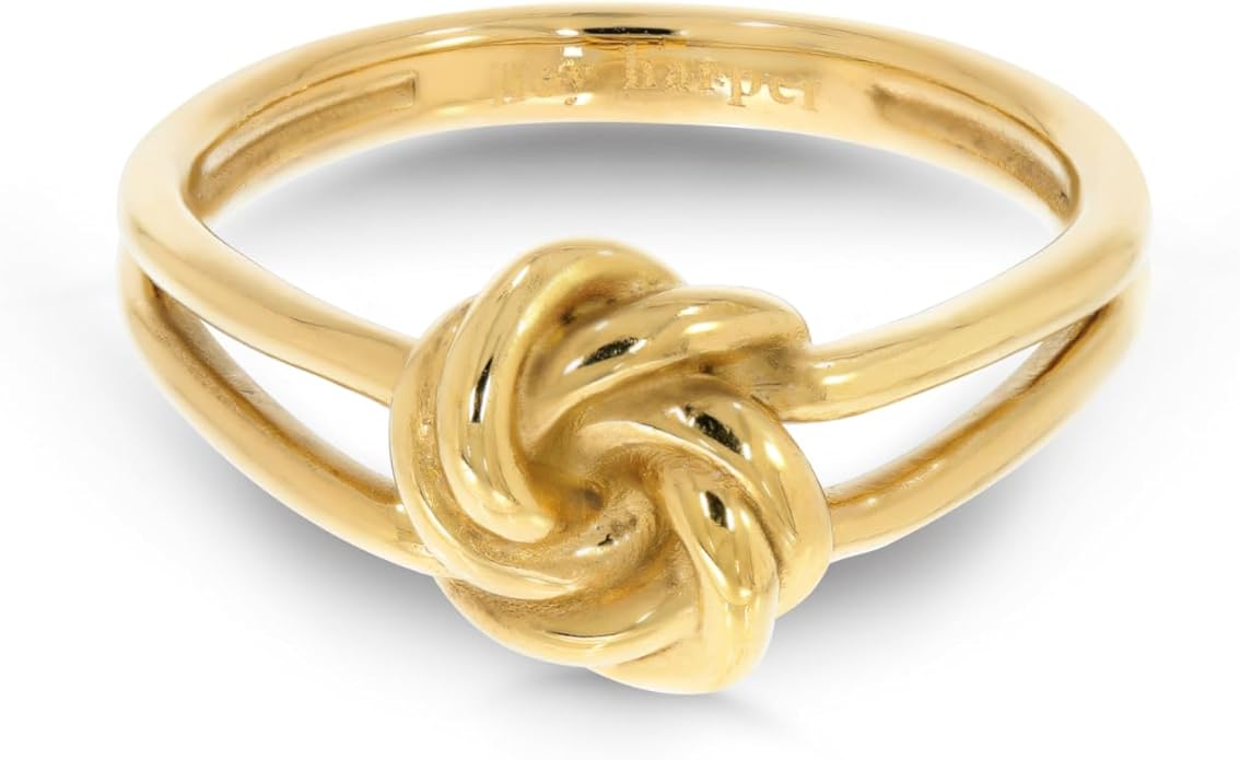 Hey Harper Gold Ring for Women - Gold Plated Stacking Waterproof & Sweatproof Jewerly Ring - Everday Non Tarnish Cute Fashion Circle Rings