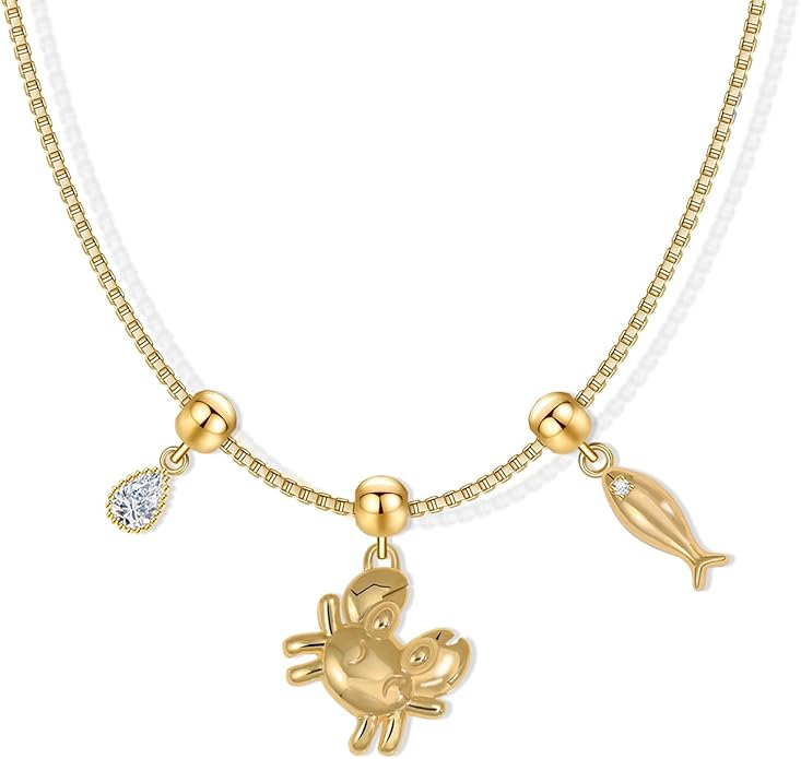 Summer Holiday Necklace,Dainty Chain, Charm Necklace For Women,Cute Cat Charm,Natural Pearls,18k Gold Plated,Choose Your Favorite Charm, Change Easily