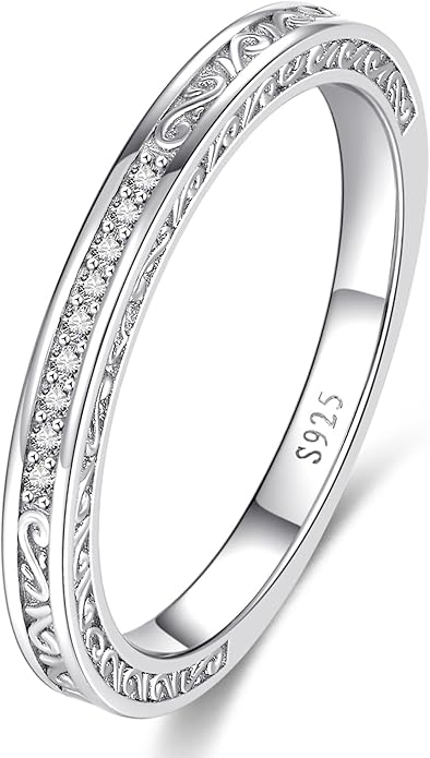 Vintage Celtic Knot Women's Engagement Ring Sets 925 Sterling Silver/14K Gold Plated Stackable Wedding Bands Rings AAAAA Cubic Zirconia Women Bridal Sets Wedding Ring Band Width 1.8mm Size 5-9