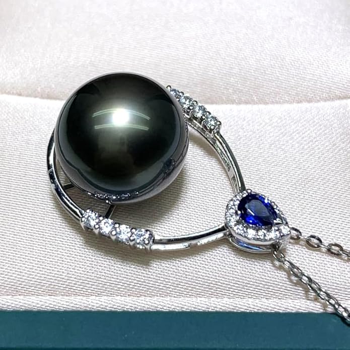 Gifts for Wife - Tahitian Black Pearl Necklace, Fine Jewelry for Mothers Day, Anniversary, Birthday, Valentines Day, Christmas