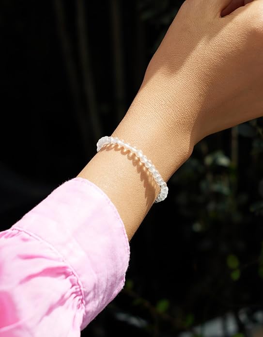 Handmade Natural Stone Beaded Stretch Bracelets,Healing Crystals Protection Bracelet,Spiritual Jewelry Gifts for Women & Men,Replacement Beads Included